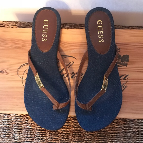 blue jean flip flops